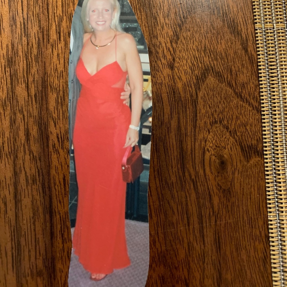 Vintage Stunning Cache Red Floor Length Gown.